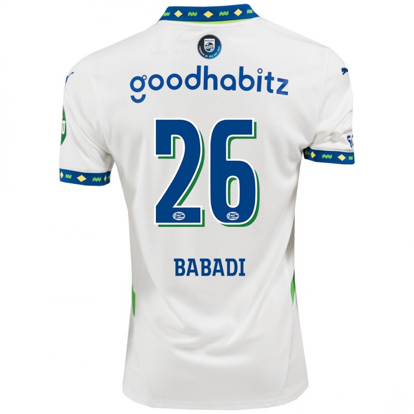 Niño Camiseta Isaac Babadi #26 Blanco Azul Oscuro Equipación Tercera 2024/25 La Camisa Argentina