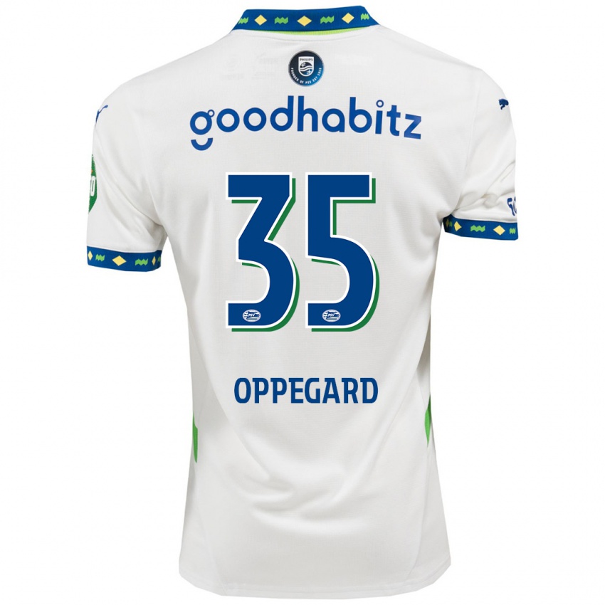 Niño Camiseta Fredrik Oppegård #35 Blanco Azul Oscuro Equipación Tercera 2024/25 La Camisa Argentina