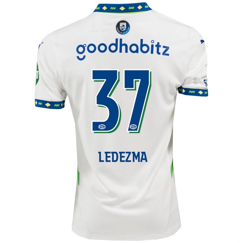 Niño Camiseta Richard Ledezma #37 Blanco Azul Oscuro Equipación Tercera 2024/25 La Camisa Argentina