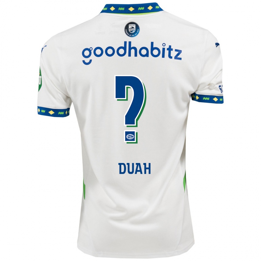 Niño Camiseta King Duah #0 Blanco Azul Oscuro Equipación Tercera 2024/25 La Camisa Argentina