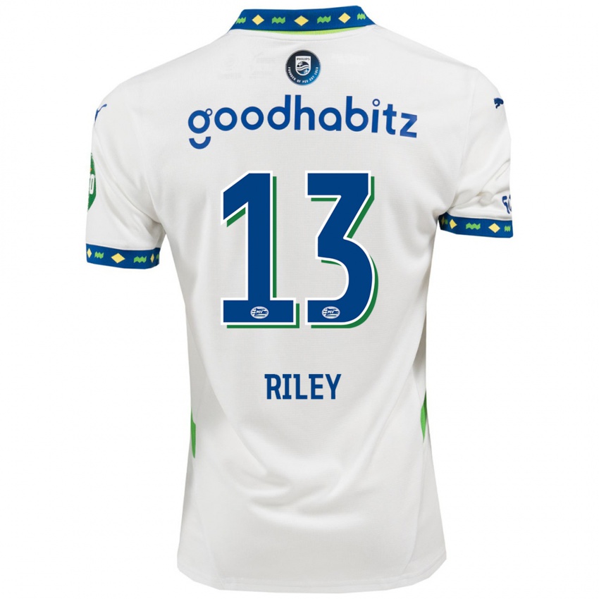 Niño Camiseta Indiah-Paige Riley #13 Blanco Azul Oscuro Equipación Tercera 2024/25 La Camisa Argentina