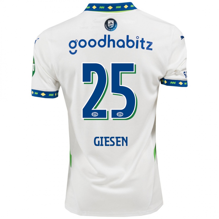 Niño Camiseta Suzanne Giesen #25 Blanco Azul Oscuro Equipación Tercera 2024/25 La Camisa Argentina