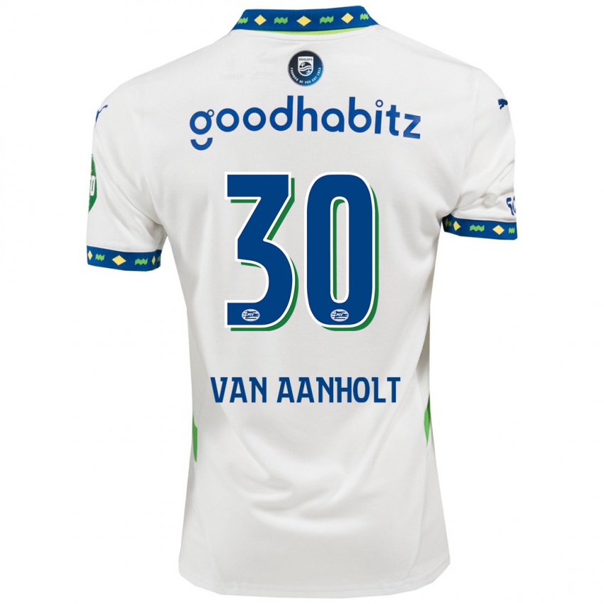 Niño Camiseta Patrick Van Aanholt #30 Blanco Azul Oscuro Equipación Tercera 2024/25 La Camisa Argentina