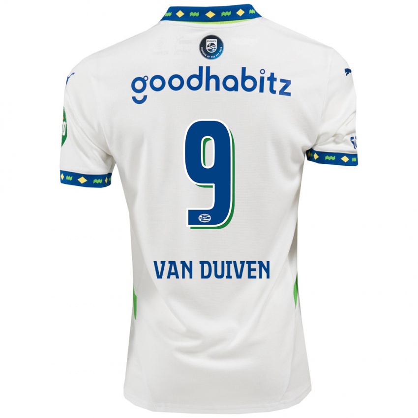 Niño Camiseta Jason Van Duiven #9 Blanco Azul Oscuro Equipación Tercera 2024/25 La Camisa Argentina