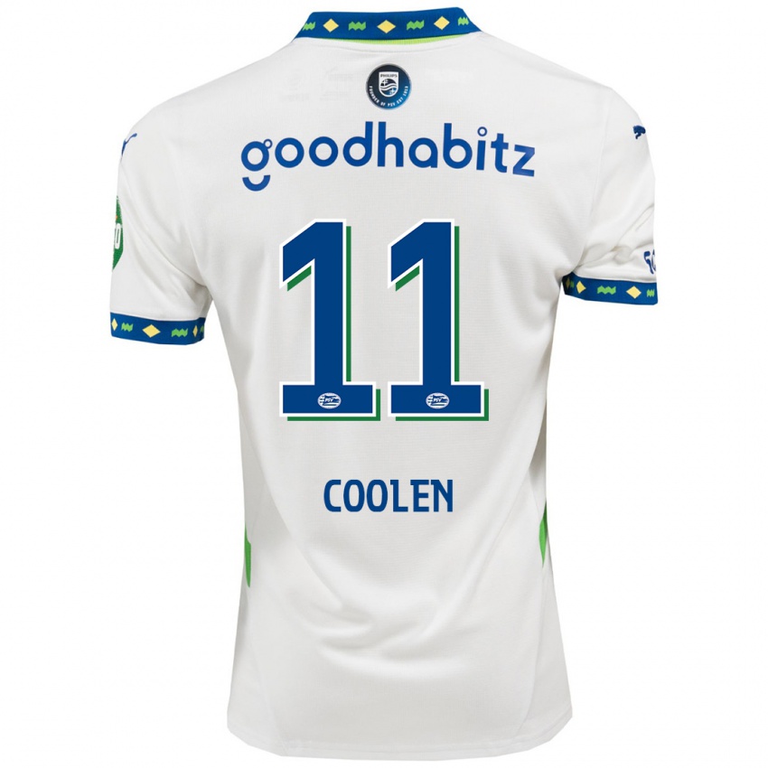 Niño Camiseta Nadia Coolen #11 Blanco Azul Oscuro Equipación Tercera 2024/25 La Camisa Argentina