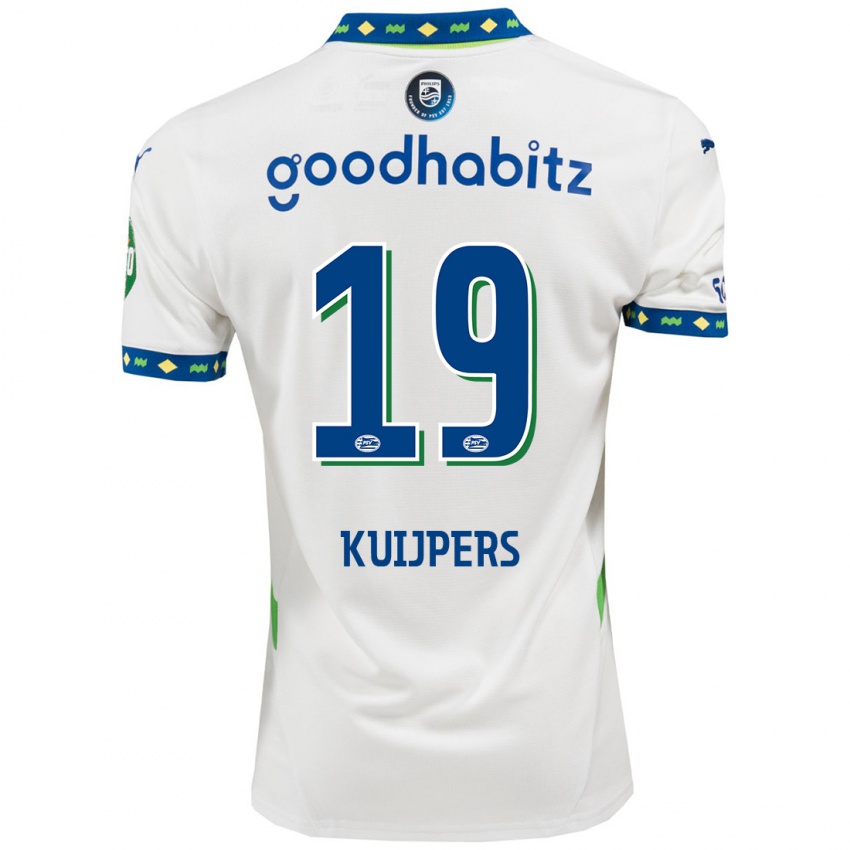 Niño Camiseta Jeslynn Kuijpers #19 Blanco Azul Oscuro Equipación Tercera 2024/25 La Camisa Argentina