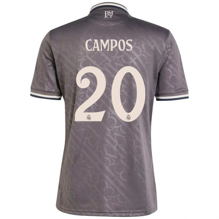 Niño Camiseta Andrés Campos #20 Carbón Equipación Tercera 2024/25 La Camisa Argentina