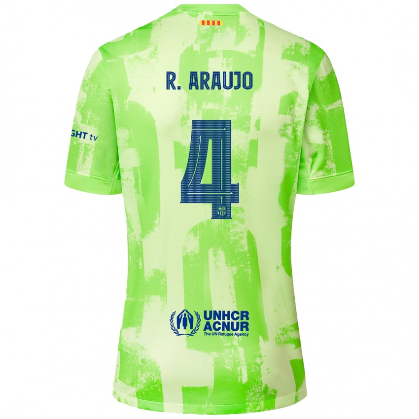 Niño Camiseta Ronald Araujo #4 Lima Equipación Tercera 2024/25 La Camisa Argentina