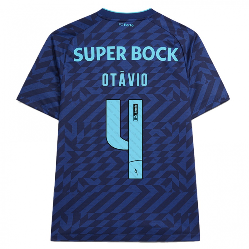 Niño Camiseta Otávio #4 Azul Marino Equipación Tercera 2024/25 La Camisa Argentina