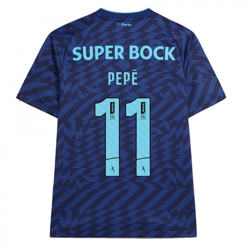 Niño Camiseta Pepê #11 Azul Marino Equipación Tercera 2024/25 La Camisa Argentina