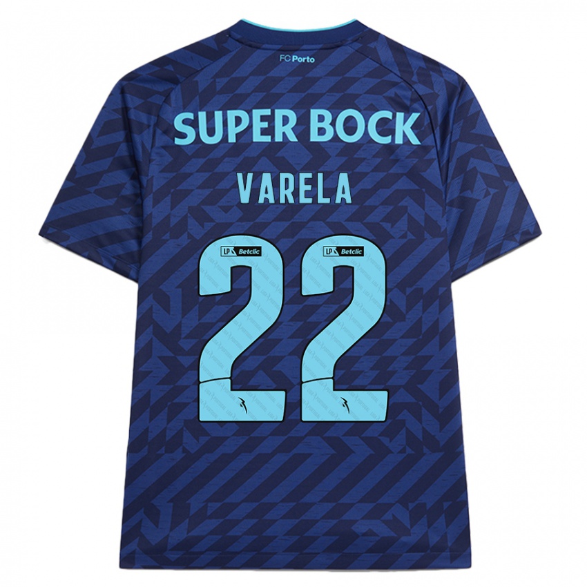 Niño Camiseta Alan Varela #22 Azul Marino Equipación Tercera 2024/25 La Camisa Argentina