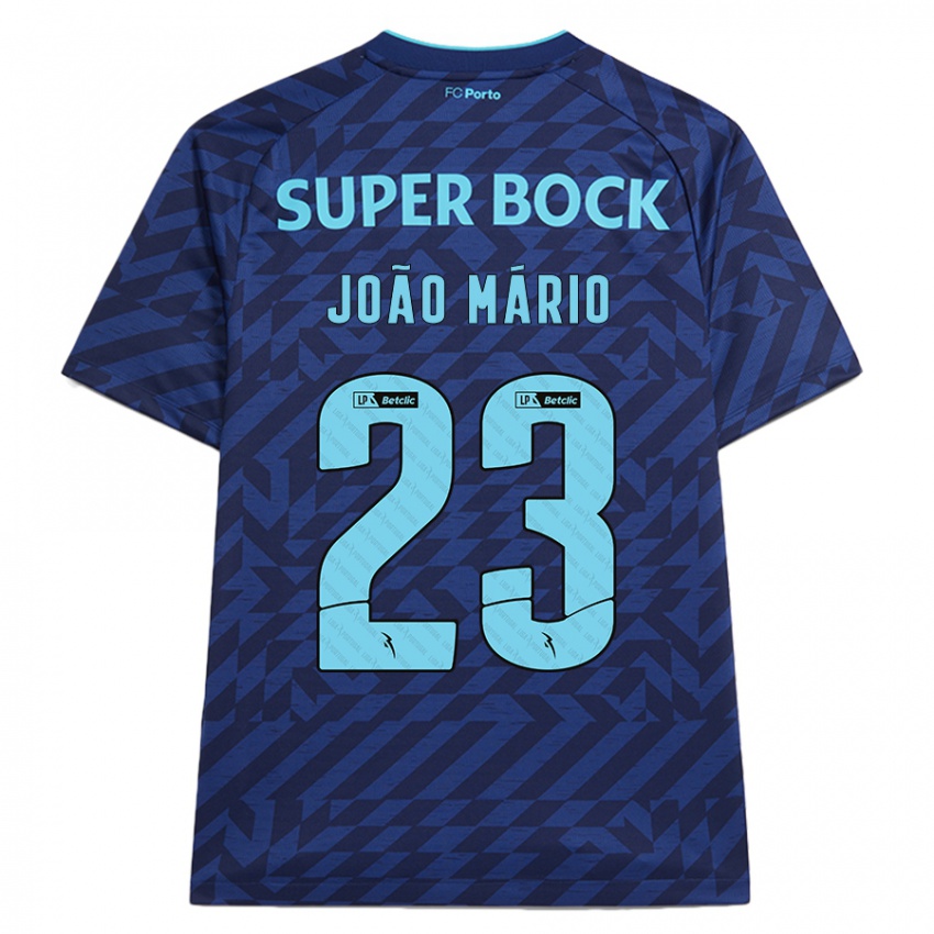 Niño Camiseta João Mário #23 Azul Marino Equipación Tercera 2024/25 La Camisa Argentina