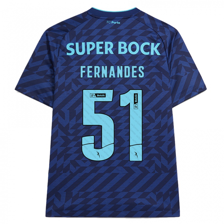 Niño Camiseta Diogo Fernandes #51 Azul Marino Equipación Tercera 2024/25 La Camisa Argentina