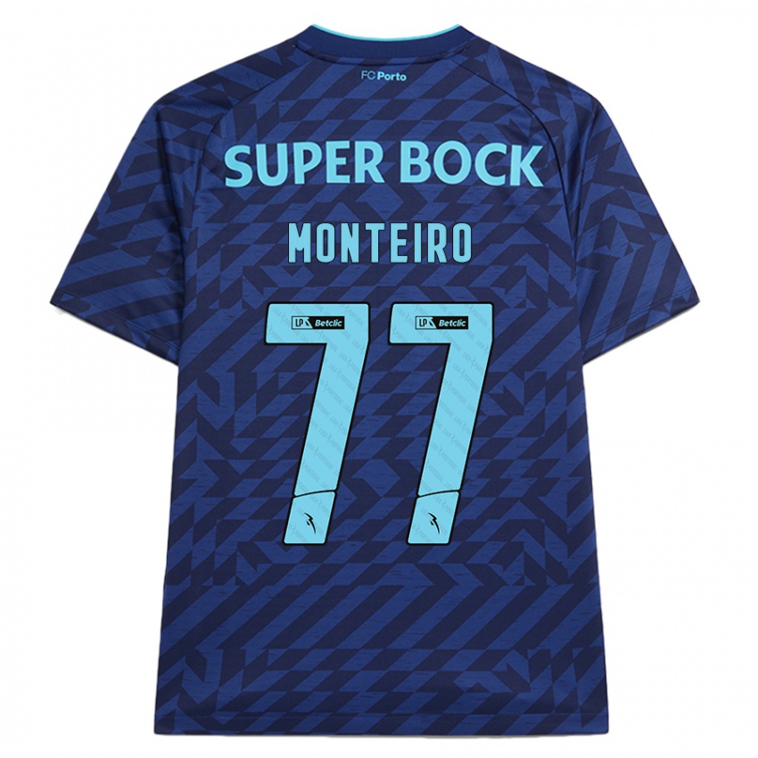 Niño Camiseta Rui Monteiro #77 Azul Marino Equipación Tercera 2024/25 La Camisa Argentina