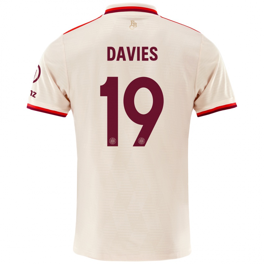 Niño Camiseta Alphonso Davies #19 Lino Equipación Tercera 2024/25 La Camisa Argentina