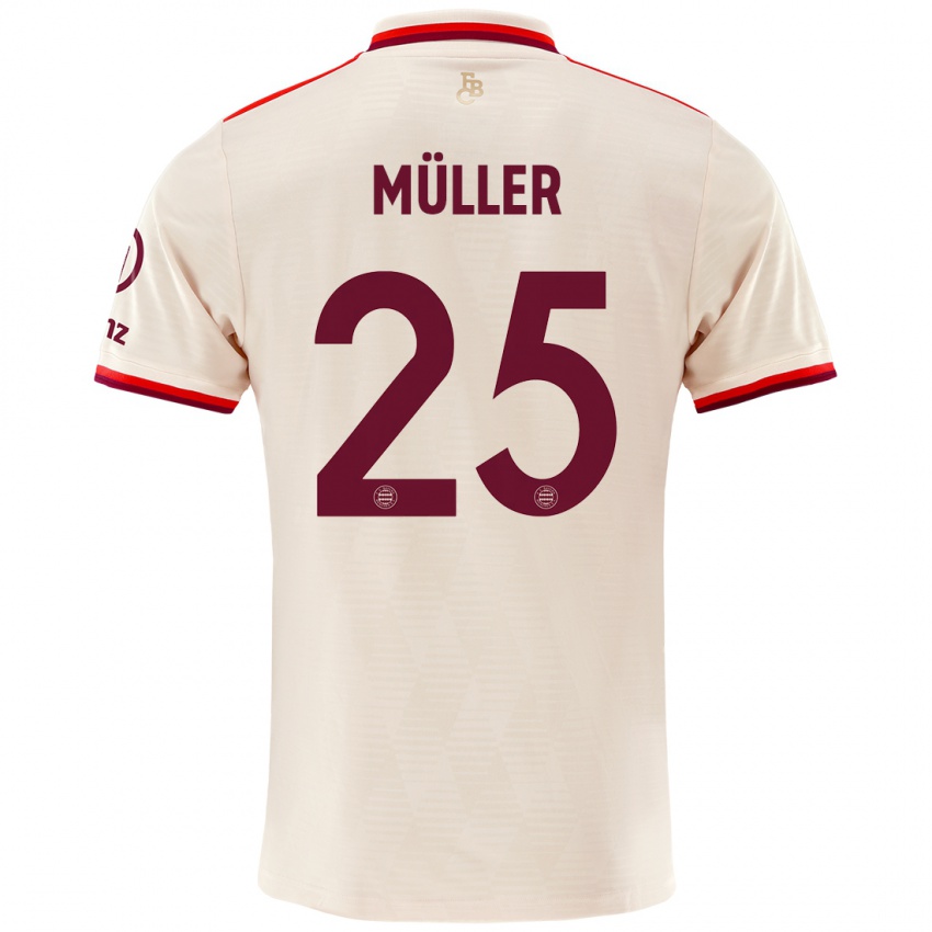 Niño Camiseta Thomas Muller #25 Lino Equipación Tercera 2024/25 La Camisa Argentina