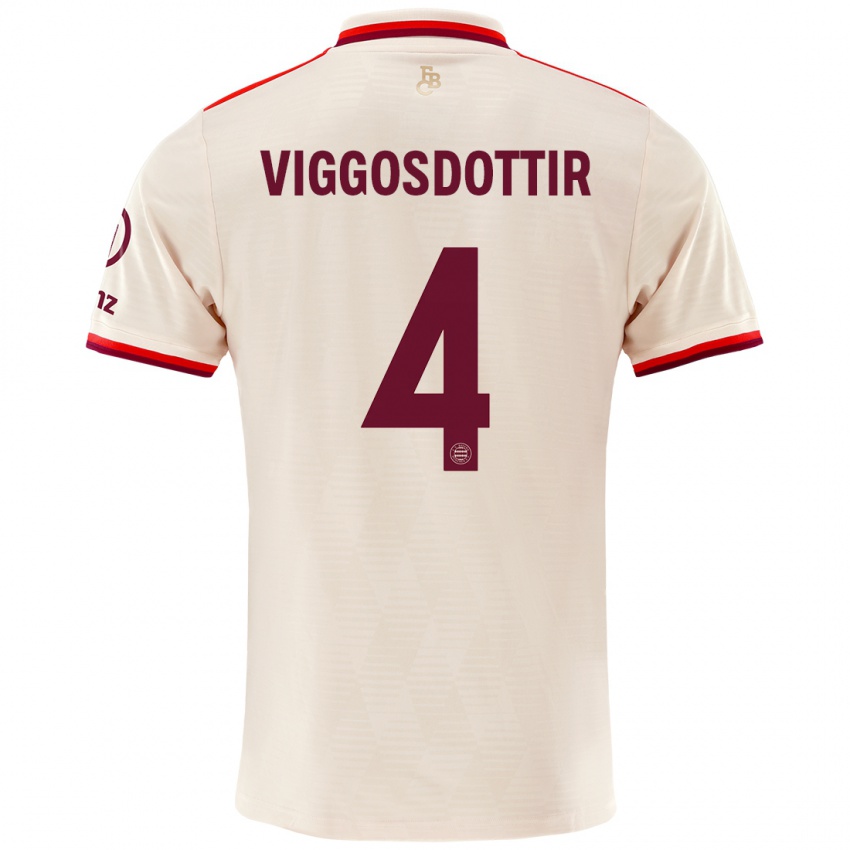 Niño Camiseta Glódís Perla Viggósdóttir #4 Lino Equipación Tercera 2024/25 La Camisa Argentina