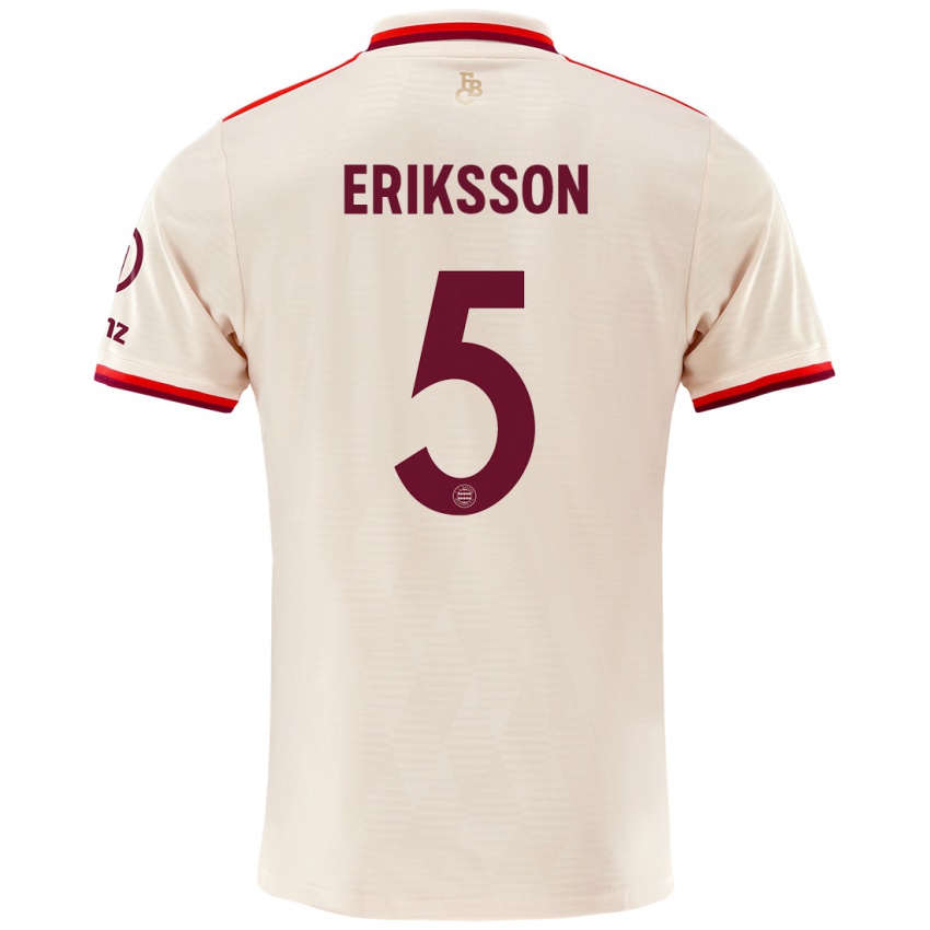 Niño Camiseta Magdalena Eriksson #5 Lino Equipación Tercera 2024/25 La Camisa Argentina