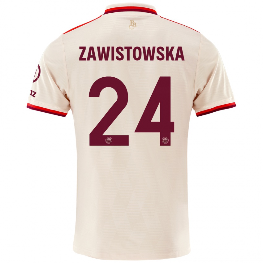 Niño Camiseta Weronika Zawistowska #24 Lino Equipación Tercera 2024/25 La Camisa Argentina