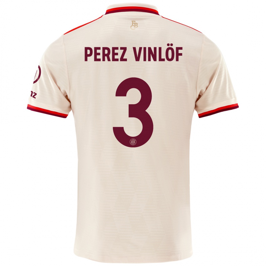 Niño Camiseta Matteo Perez Vinlöf #3 Lino Equipación Tercera 2024/25 La Camisa Argentina