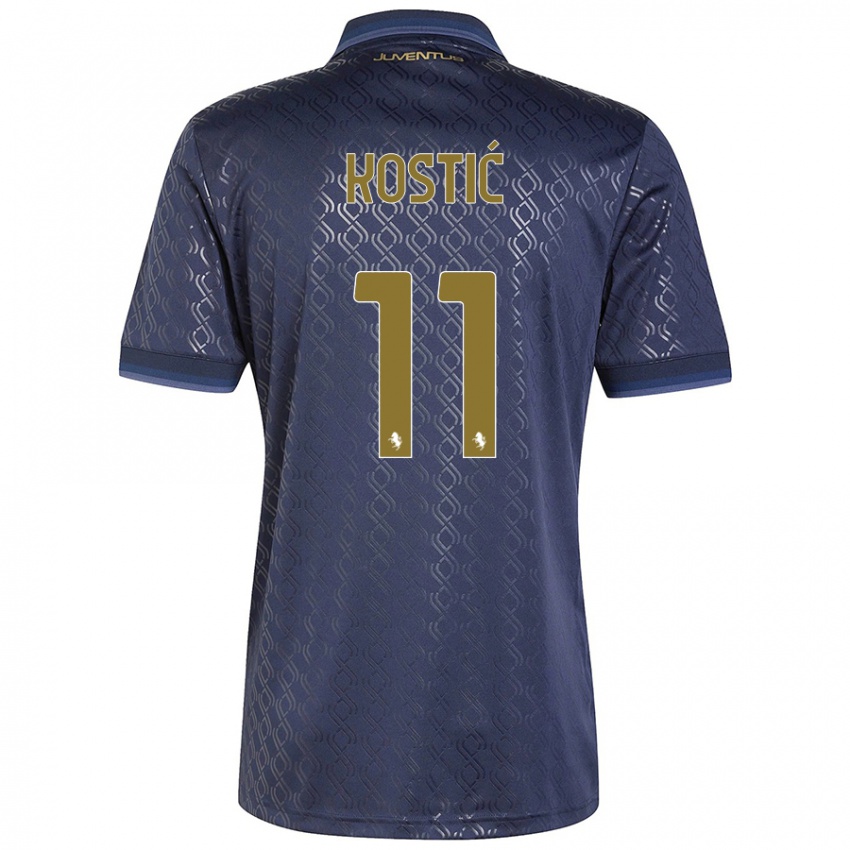 Niño Camiseta Filip Kostic #11 Azul Marino Equipación Tercera 2024/25 La Camisa Argentina