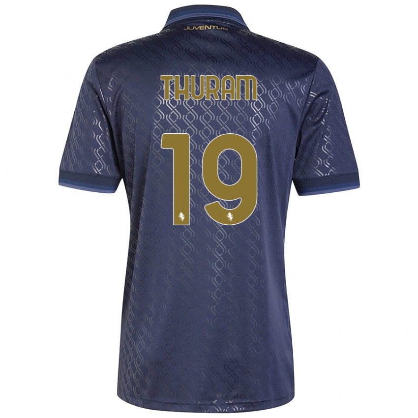 Niño Camiseta Khéphren Thuram #19 Azul Marino Equipación Tercera 2024/25 La Camisa Argentina