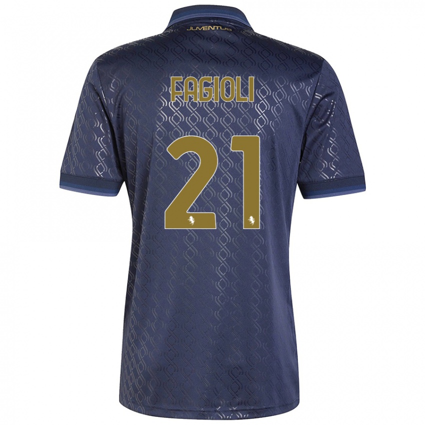 Niño Camiseta Nicolo Fagioli #21 Azul Marino Equipación Tercera 2024/25 La Camisa Argentina