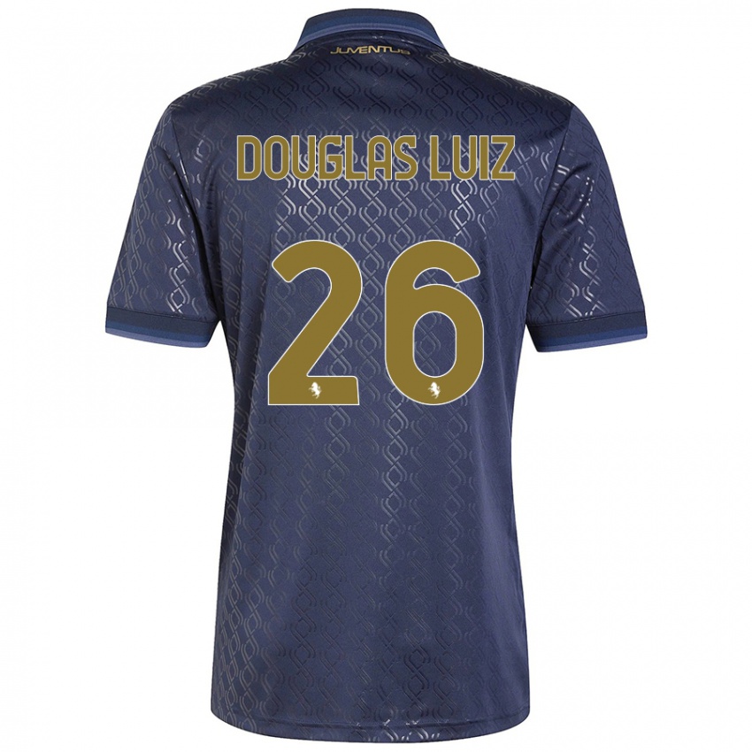 Niño Camiseta Douglas Luiz #26 Azul Marino Equipación Tercera 2024/25 La Camisa Argentina