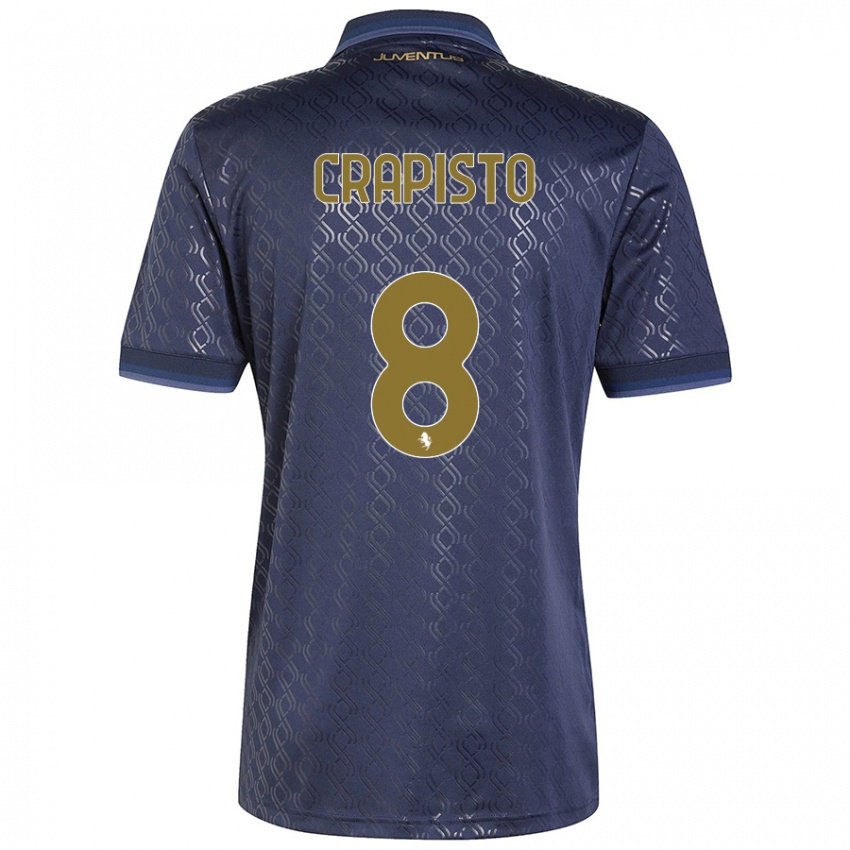 Niño Camiseta Francesco Crapisto #8 Azul Marino Equipación Tercera 2024/25 La Camisa Argentina