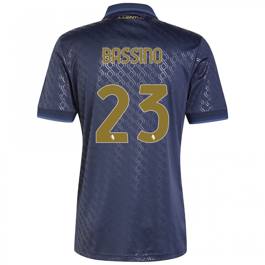 Niño Camiseta Alessandro Bassino #23 Azul Marino Equipación Tercera 2024/25 La Camisa Argentina