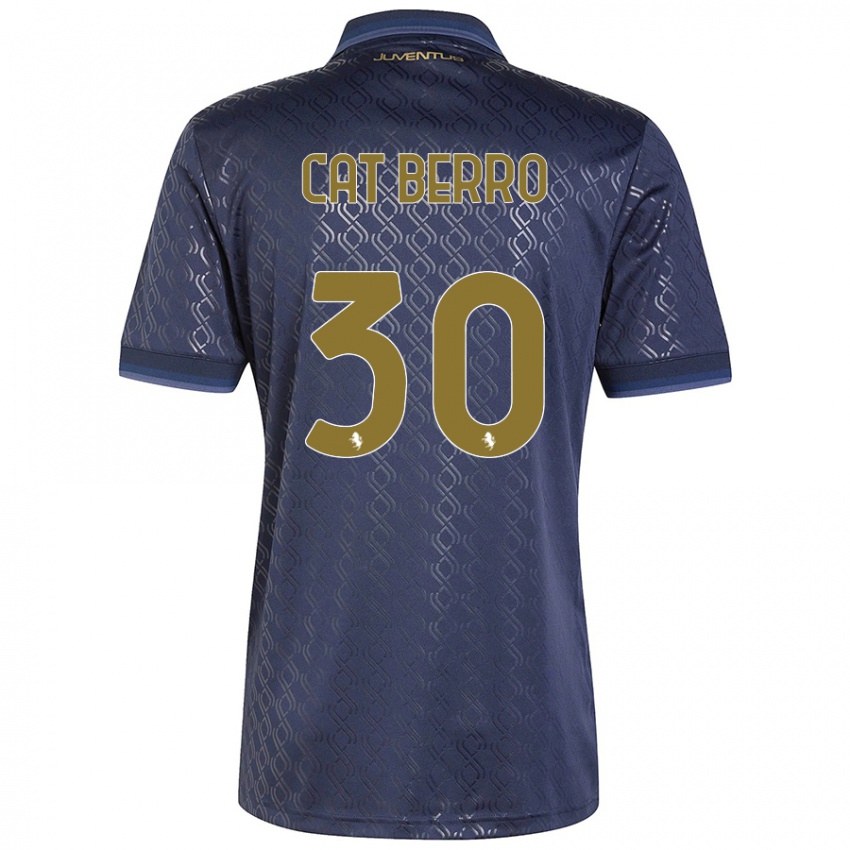 Niño Camiseta Simone Cat Berro #30 Azul Marino Equipación Tercera 2024/25 La Camisa Argentina