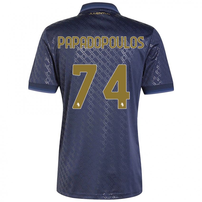 Niño Camiseta Christos Papadopoulos #74 Azul Marino Equipación Tercera 2024/25 La Camisa Argentina