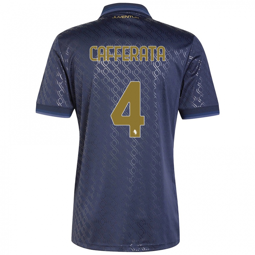 Niño Camiseta Federica Cafferata #4 Azul Marino Equipación Tercera 2024/25 La Camisa Argentina