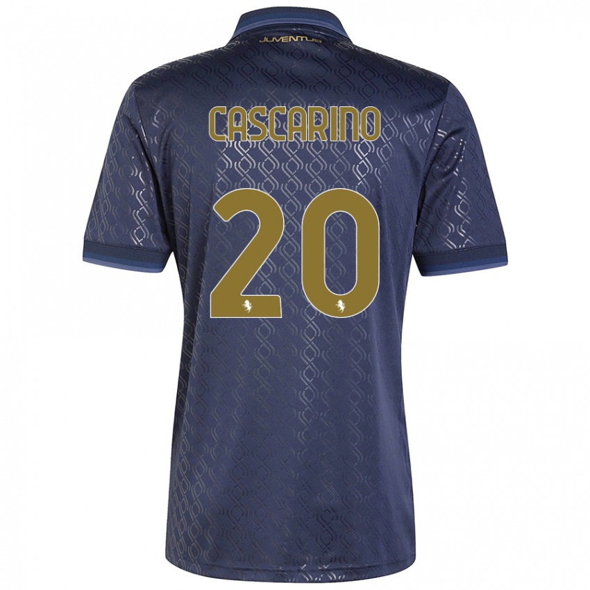 Niño Camiseta Estelle Cascarino #20 Azul Marino Equipación Tercera 2024/25 La Camisa Argentina