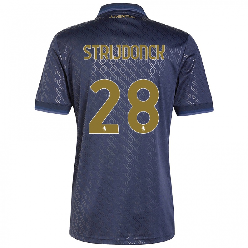 Niño Camiseta Bayron Strijdonck #28 Azul Marino Equipación Tercera 2024/25 La Camisa Argentina