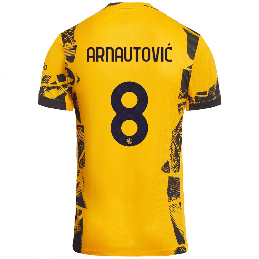 Niño Camiseta Marko Arnautovic #8 Dorado Negro Equipación Tercera 2024/25 La Camisa Argentina