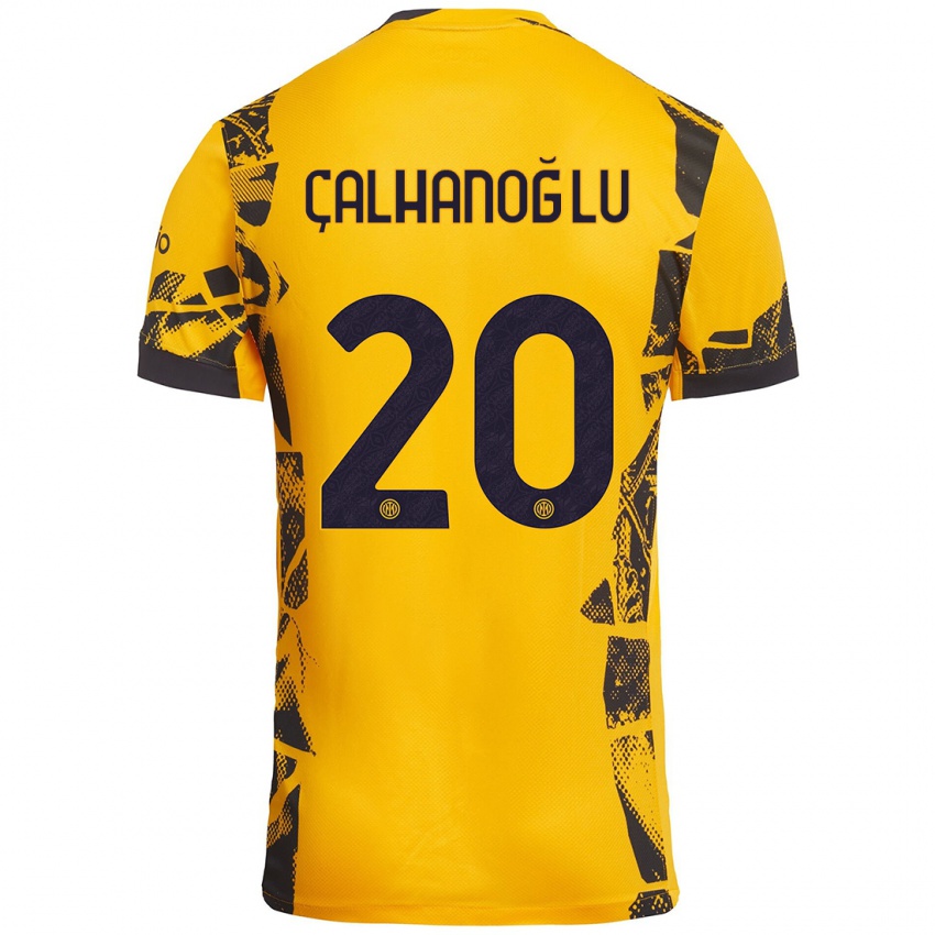 Niño Camiseta Hakan Çalhanoğlu #20 Dorado Negro Equipación Tercera 2024/25 La Camisa Argentina