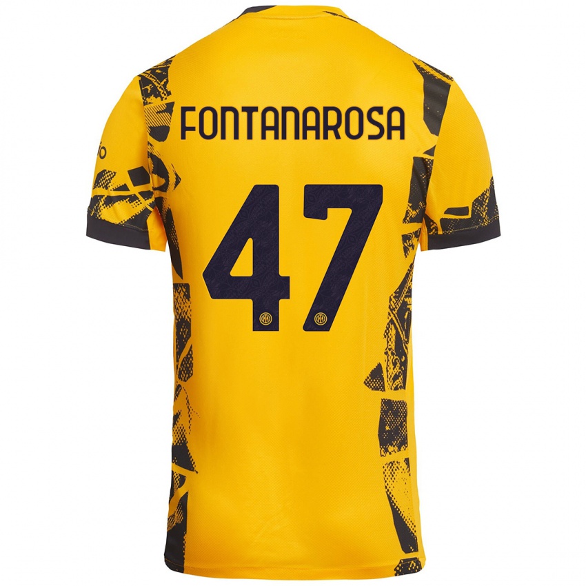 Niño Camiseta Alessandro Fontanarosa #47 Dorado Negro Equipación Tercera 2024/25 La Camisa Argentina