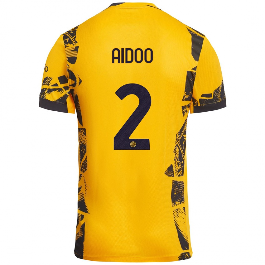 Niño Camiseta Mike Aidoo #2 Dorado Negro Equipación Tercera 2024/25 La Camisa Argentina