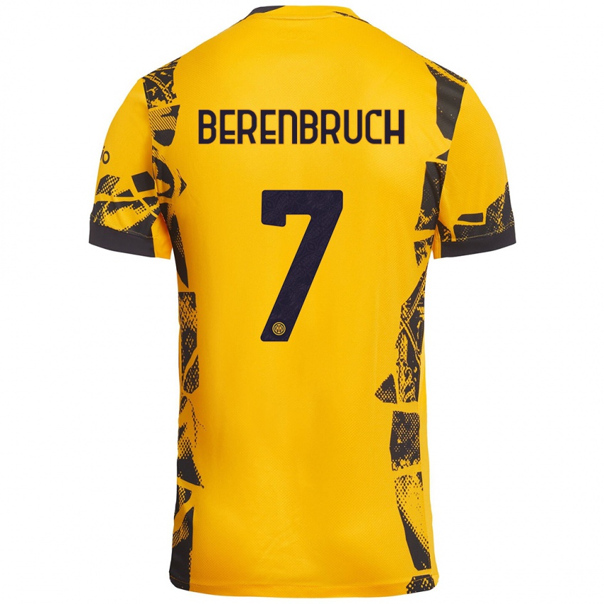 Niño Camiseta Thomas Berenbruch #7 Dorado Negro Equipación Tercera 2024/25 La Camisa Argentina