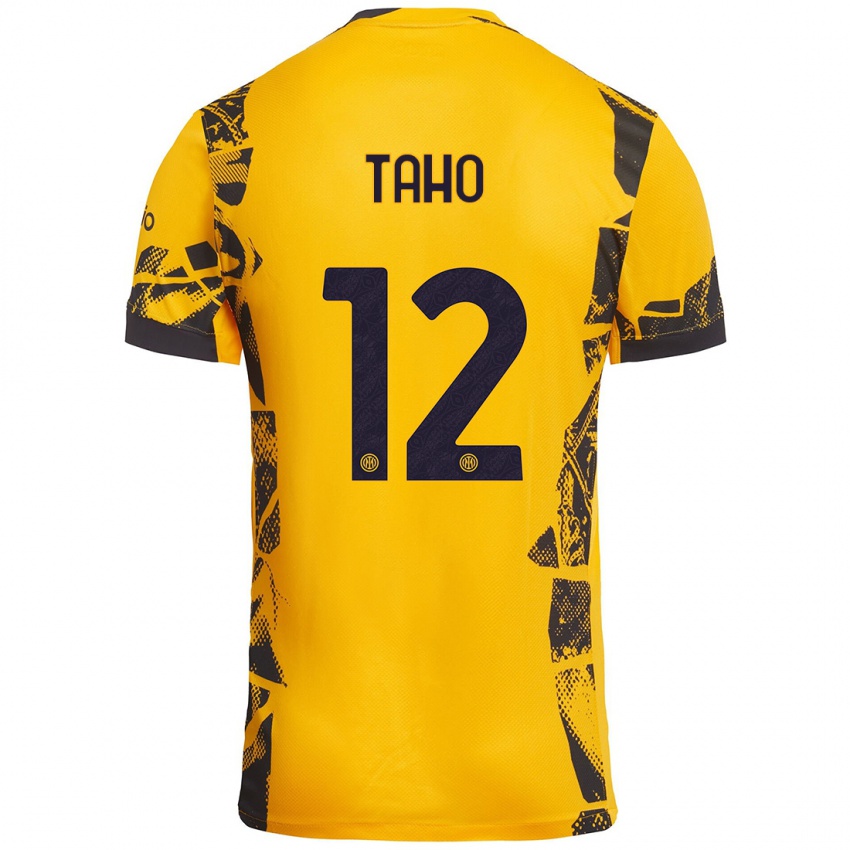 Niño Camiseta Alain Taho #12 Dorado Negro Equipación Tercera 2024/25 La Camisa Argentina