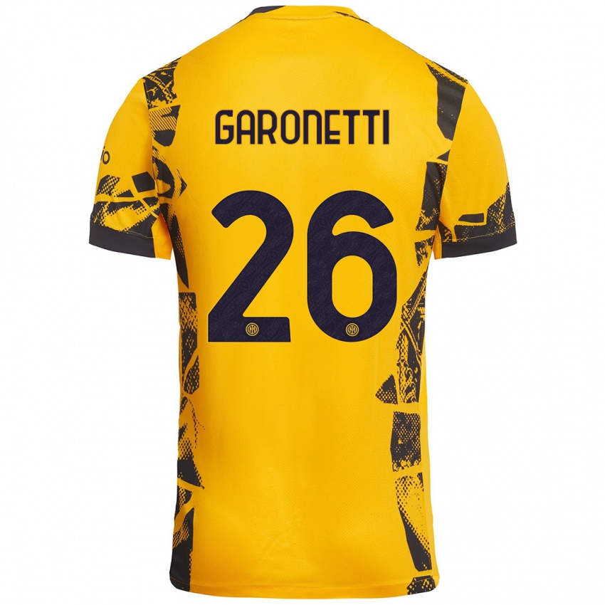 Niño Camiseta Gabriele Garonetti #26 Dorado Negro Equipación Tercera 2024/25 La Camisa Argentina