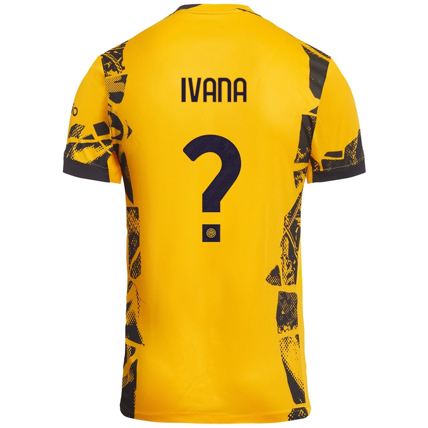 Niño Camiseta Ivana Andrés #0 Dorado Negro Equipación Tercera 2024/25 La Camisa Argentina