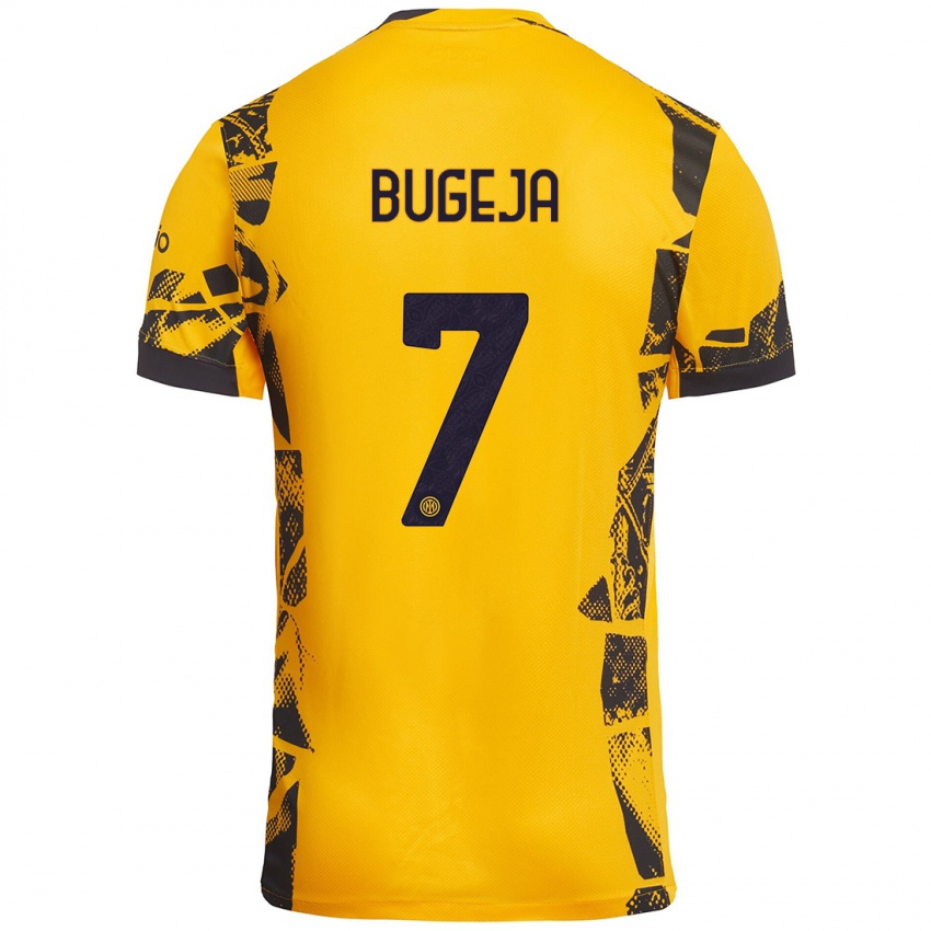 Niño Camiseta Haley Bugeja #7 Dorado Negro Equipación Tercera 2024/25 La Camisa Argentina