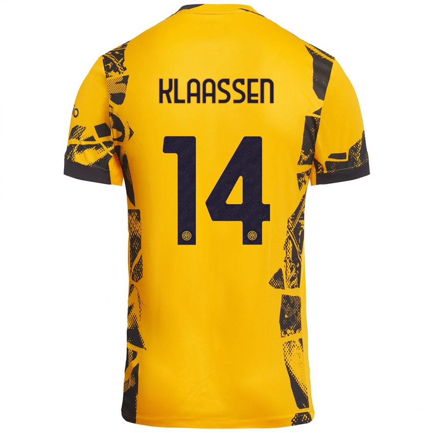 Niño Camiseta Davy Klaassen #14 Dorado Negro Equipación Tercera 2024/25 La Camisa Argentina