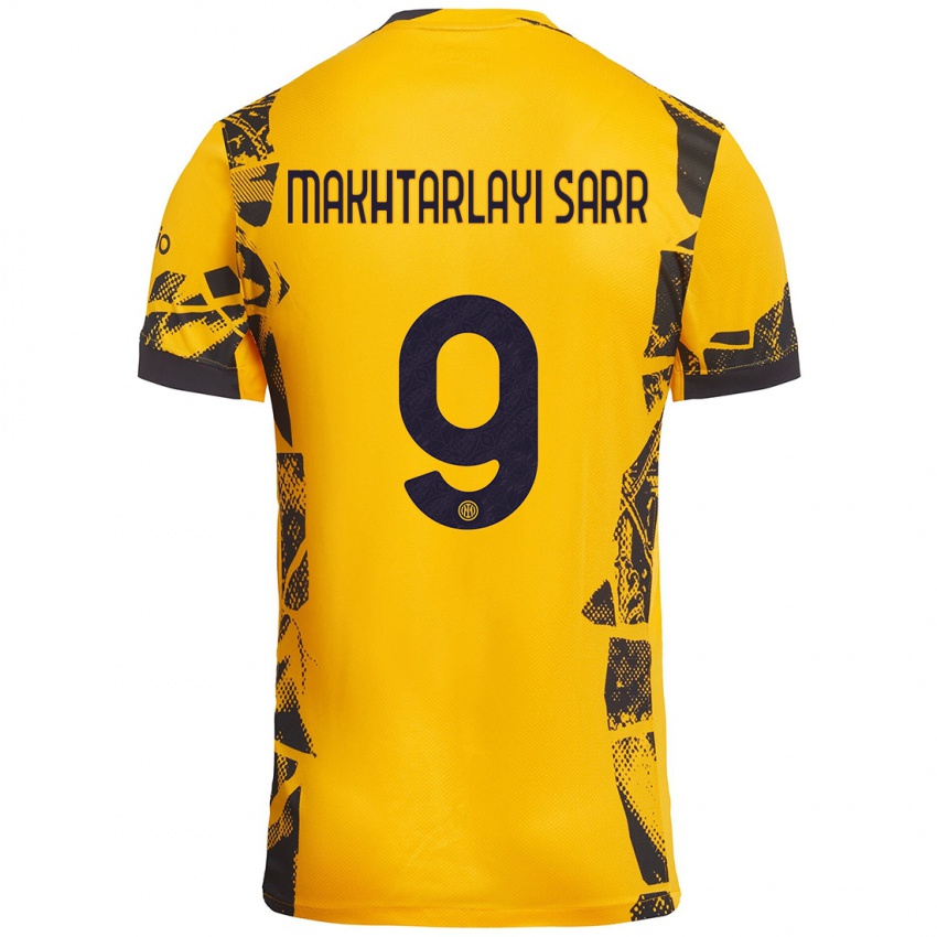 Niño Camiseta Amadou Makhtarlayi Sarr #9 Dorado Negro Equipación Tercera 2024/25 La Camisa Argentina