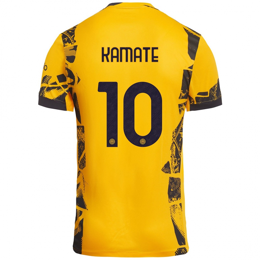 Niño Camiseta Issiaka Kamate #10 Dorado Negro Equipación Tercera 2024/25 La Camisa Argentina