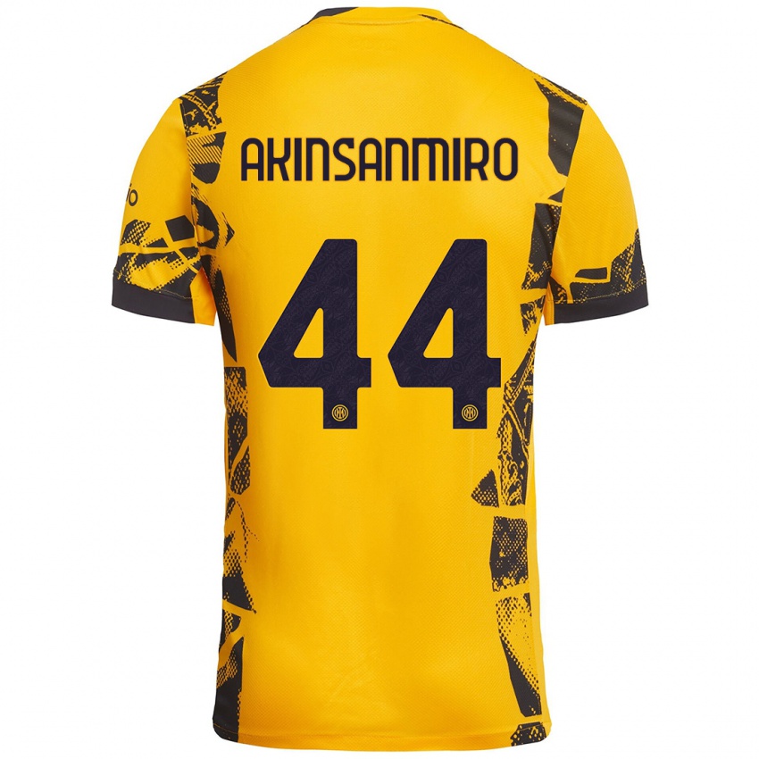 Niño Camiseta Ebenezer Akinsanmiro #44 Dorado Negro Equipación Tercera 2024/25 La Camisa Argentina