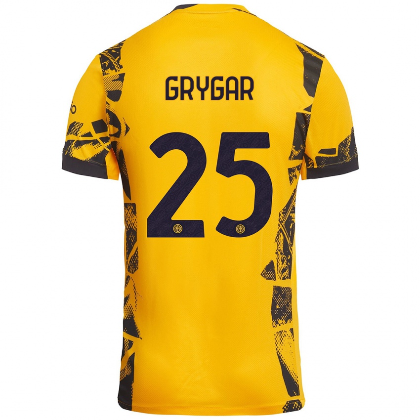 Niño Camiseta Samuel Grygar #25 Dorado Negro Equipación Tercera 2024/25 La Camisa Argentina