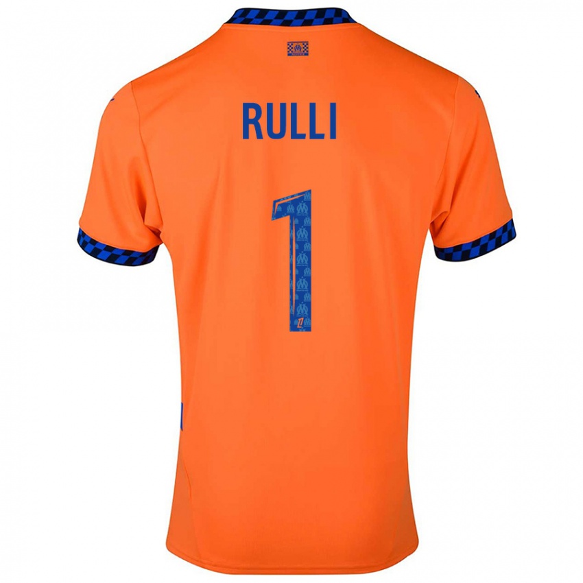 Niño Camiseta Gerónimo Rulli #1 Naranja Azul Oscuro Equipación Tercera 2024/25 La Camisa Argentina